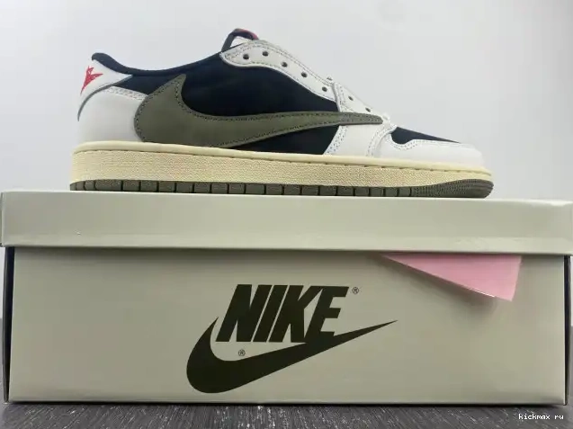 Rep Kickmax Olive Jordan Scott Low Travis Air x 1 WMNS DZ4137-106 OG 0513